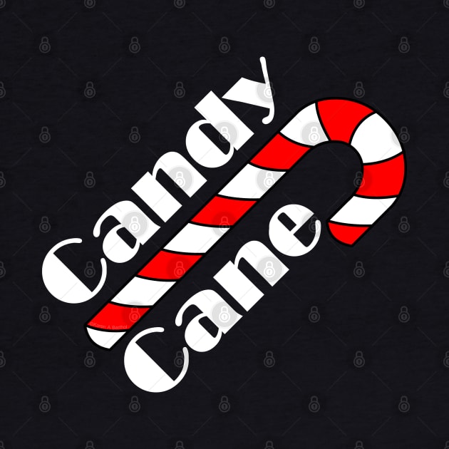 Candy Cane White Text by Barthol Graphics